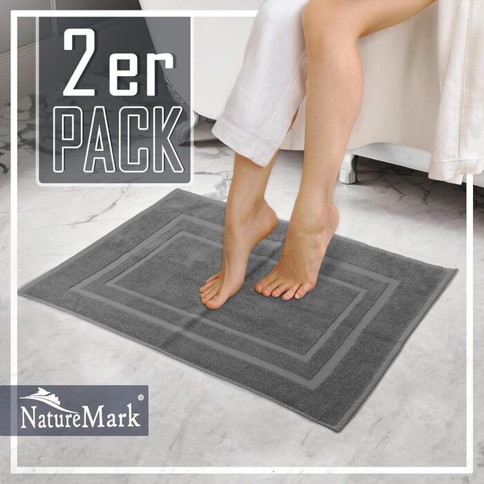 Набір махрових килимків для ванної NatureMark, 100% бавовна, 50 x 80 см, антрацит (2 шт.)