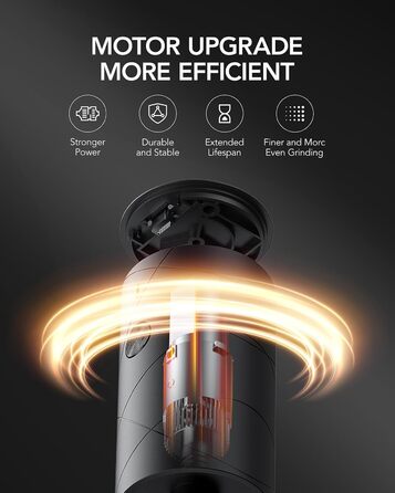 FORLIM Salt and Pepper Grinder Electric, USB Rechargeable Pepper Grinder with LED, with Adjustable Ceramic Grinder Spice Grinder, Lower Noise, 7 Levels of Thickness Adjustable, 2 Pack (Black+White)