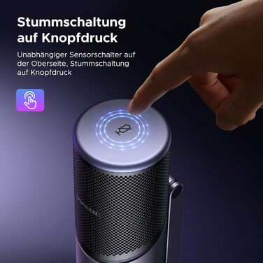 Мікрофон UGREEN для геймінгу та стрімінгу з RGB підсвічуванням USB, 24bit/96kHz, для ПК, PS5/PS4, запису, ноутбука