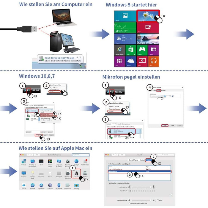 SUDOTACK USB Мікрофон для ігор та запису звуку, професійний конденсаторний мікрофон з кріпленням, поп-фільтром та мікрофонною паличкою для подкастів, стрімінгу, YouTube, Twitch, домашньої студії та озвучення