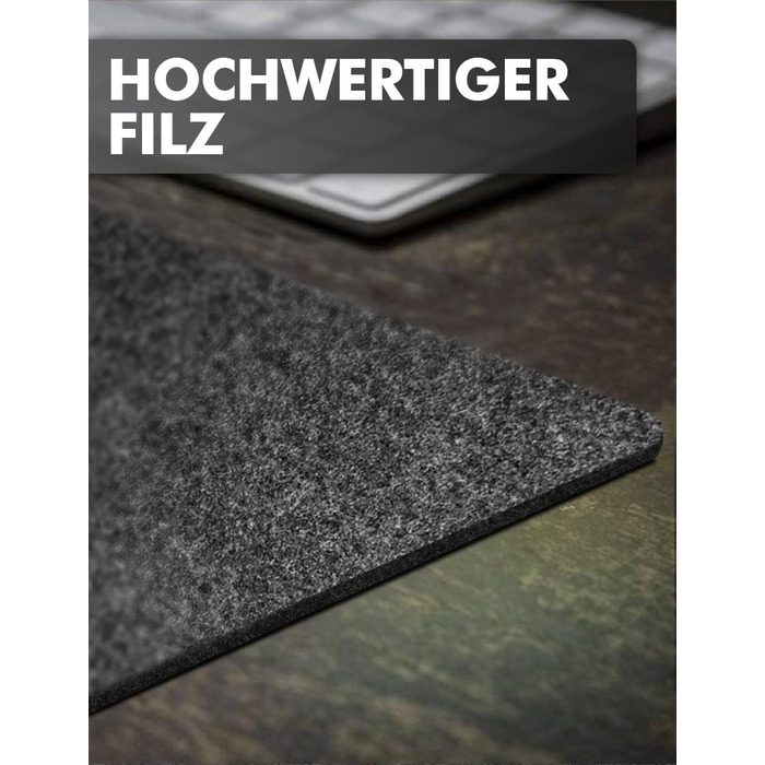 Підкладка для столу з фетру, 100x40 см, антиковзаюча, захист для офісу та дому (темно-сірий)