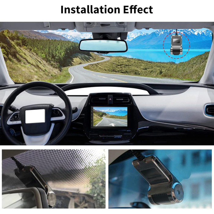 Авто Dash Cam Hikity: відеореєстратор для авто з широким кутом огляду 170°, нічне бачення, водонепроникний, сумісний з Android 15