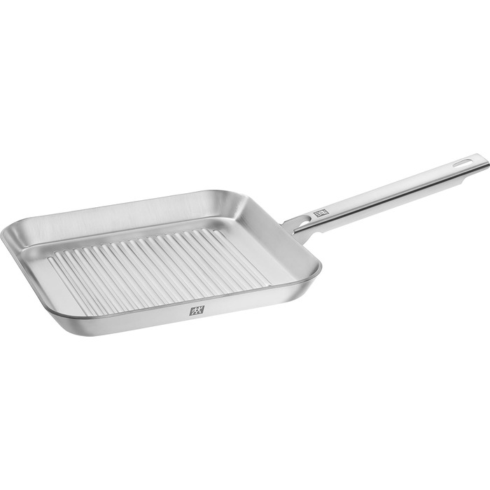 ZWILLING Plus Grill Pan, Induction-compatible, Stainless Steel, Silver, 24 x 24 cm