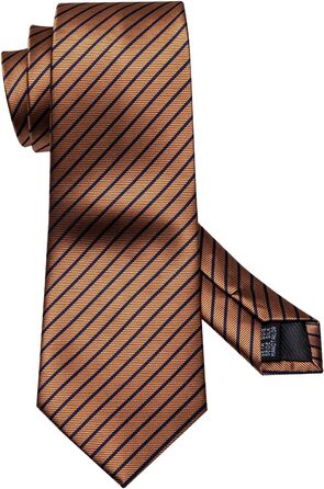 Комплект краваток Barry.Wang: Шовкові краватки, нагрудна хустинка, запонки, смугасті та клітинчасті моделі для святкової події або весілля. Колір: кавовий.