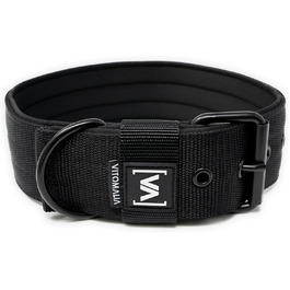 Нашийник для собак середнього розміру, 4 см, з неопреновою підкладкою, чорний, з нержавіючою сталею, 45-55 см