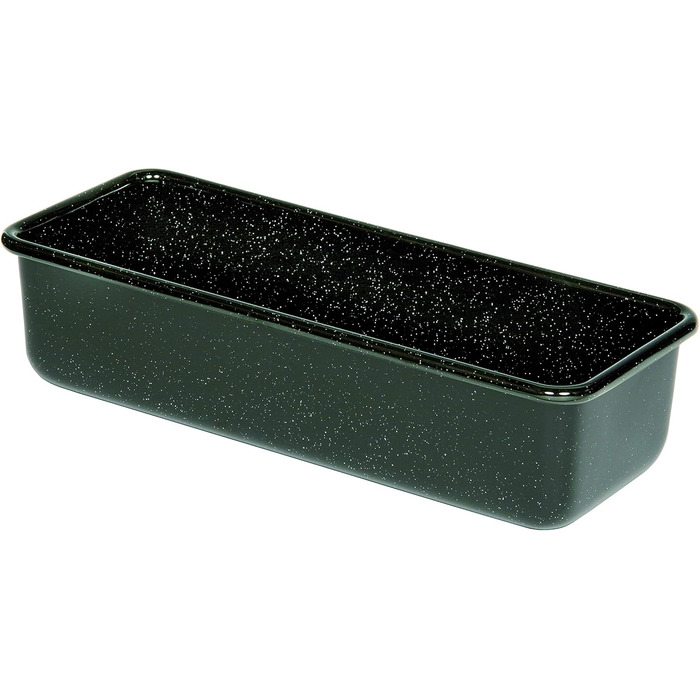 Riess, 0638-022, Professional Baker's Baking Pan, King Cake Mold, Capacity 1.7 Liters, Height 7.8cm, Width 10cm, Length 30cm, Enamel, Black, Bread Baking Pan, Induction, Enamel Baking Pan, Loaf Cake Pan