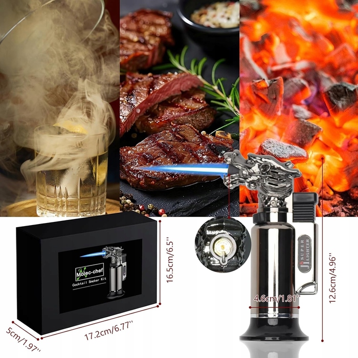 Набір для копчення віскі Whisky Smoker — деревна стружка, ідеальний подарунок для чоловіка або хлопця, 16 предметів