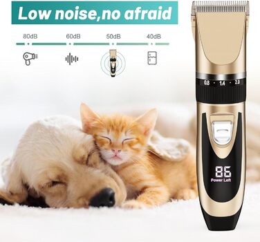 Професійна машинка для стрижки собак та котів Sjpzwcrl – бездротова, акумуляторна, з LCD-дисплеєм