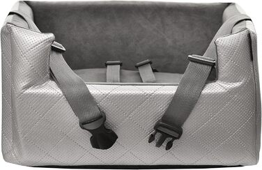 Автокрісло для собак та котів | Чорний велюр | 57x50 см | Зручне автоліжко для тварин