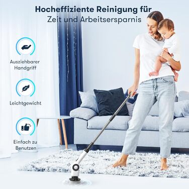 Електрична щітка для прибирання CB18 Uythumidid: 7 насадок, 3 швидкості, LED дисплей для ванної, кухні, авто, підлоги