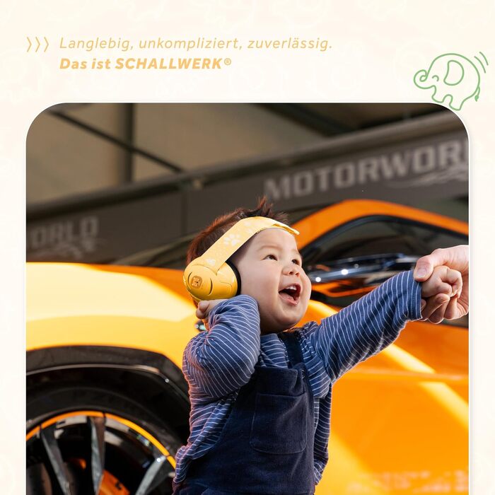 Дитячі шумопоглинаючі навушники-захисники Schallwerk® Mini+ (Lion Honey) — преміум захист слуху для немовлят та дітей