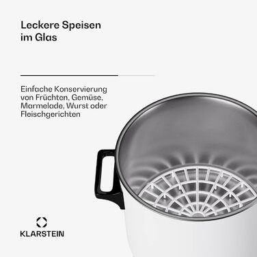 Klarstein Biggie Small - Canning Machine, Canning Pot, Preserving Pot, Mulled Wine Maker, electric, 16L capacity, 2000 watts, adjustable temperature, timer up to 120 minutes, (White, 27 Liter (digital))