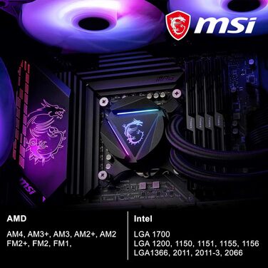 MSI MAG CoreLiquid R V2 AIO: Система водяного охолодження CPU з RGB підсвічуванням (240 мм)