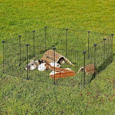 Вольєр для кроликів Lionto: міцний метал, 144x74x46 см, розширюваний, просте збирання та чистка, для дому та вулиці