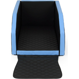 Автоматичне ліжко для собак у авто, 55x100 см (чорний, блакитний)