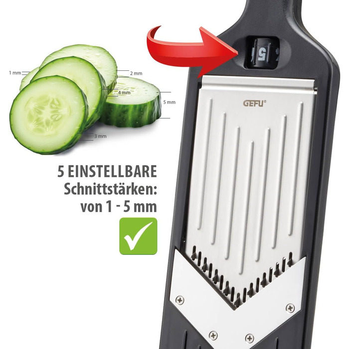 GEFU Julienne VIOLI 2.0 - терка для нарізки овочів та фруктів, для нарізки слайсами та соломкою