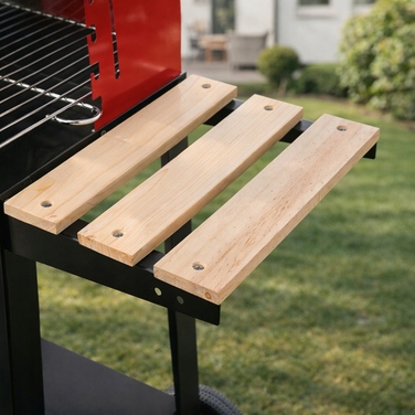 Садовий вугільний гриль BBQ з полицею, термозахисним ручками та колесами + набір аксесуарів
