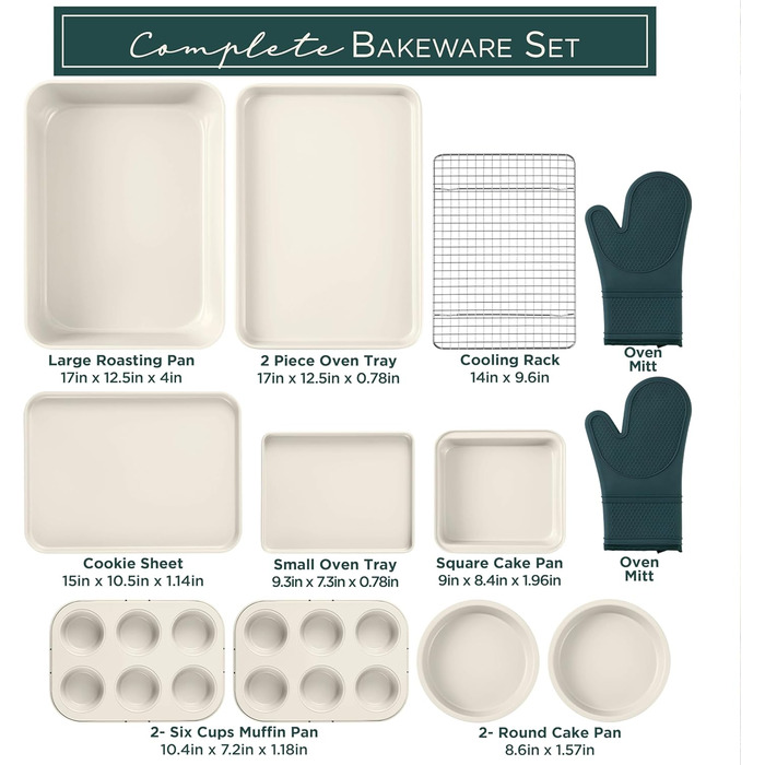 Набір форм для випічки 13 шт. Sage з антипригарним покриттям, міцний, легко виймається