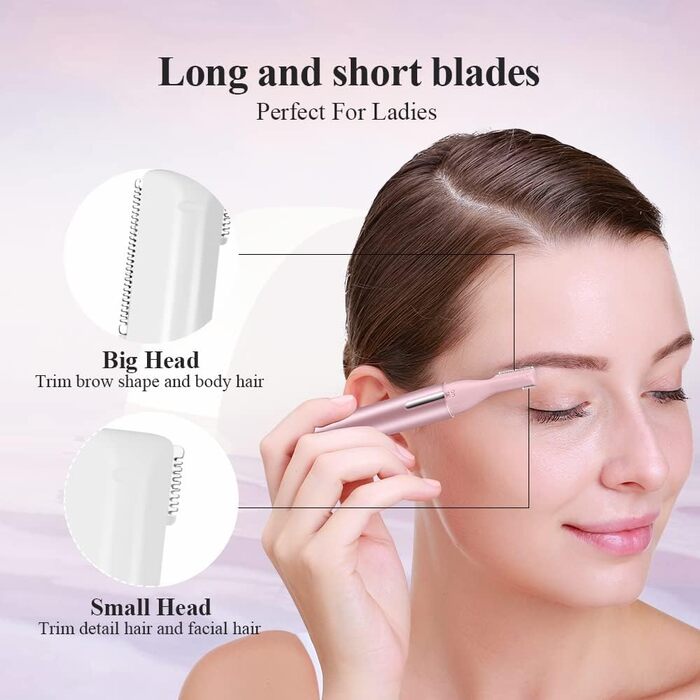 TOUCHBeauty Тріммер для тіла та обличчя AG-1658W (білий/рожевий) - професійний набір для догляду за обличчям та тілом