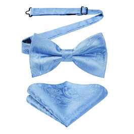 Метелик HISDERN для чоловіків однотонний, регульований, для вечірки, весілля (B, небесно-блакитний 2)