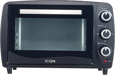 Міні-піч ICQN 50L з конвекцією, 1800 Вт, підсвічуванням, 5 функцій, таймер 60 хв, комплект деко, міні-печі (15 л)