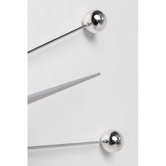 Kare Design Wall Clock Like Umbrella, 100cm Diameter, Clock, Modern, Minimalist, Aluminum Frame, Round, Battery not included (Silver)