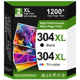 Картриджі HP 304 XL сумісні (чорний та кольоровий), набір 2 шт. для принтерів HP DeskJet 2620, 2630, 3700, 3720, 3750, 3760 та HP Envy 5000, 5010, 5020, 5030