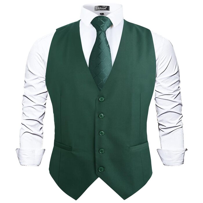 Стильна чоловіча жилетка Aizea Kassische для ділового костюма, нормальна посадка, смокінг, XXL, темно-зелений