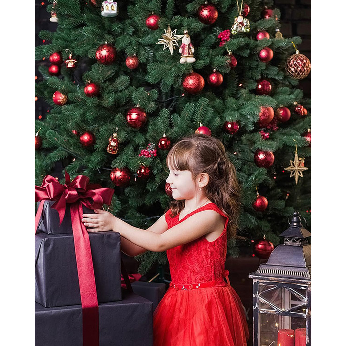 Набір прикрас на ялинку на Різдво, 42 шт. Ялинкові кулі, кульки Різдвяні, червоний, зелений, золотий. Підходить для святкування Різдва, вечірок, вінків. Преміум якість