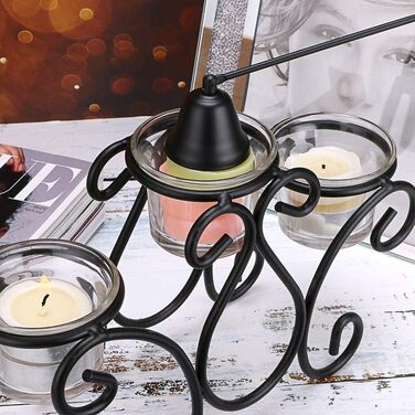 NEOYARDE Candle Snuffer, Stainless Steel Wick, Flame Extinguisher, Candle Accessories, Gift Pack for Candle Lovers, Black