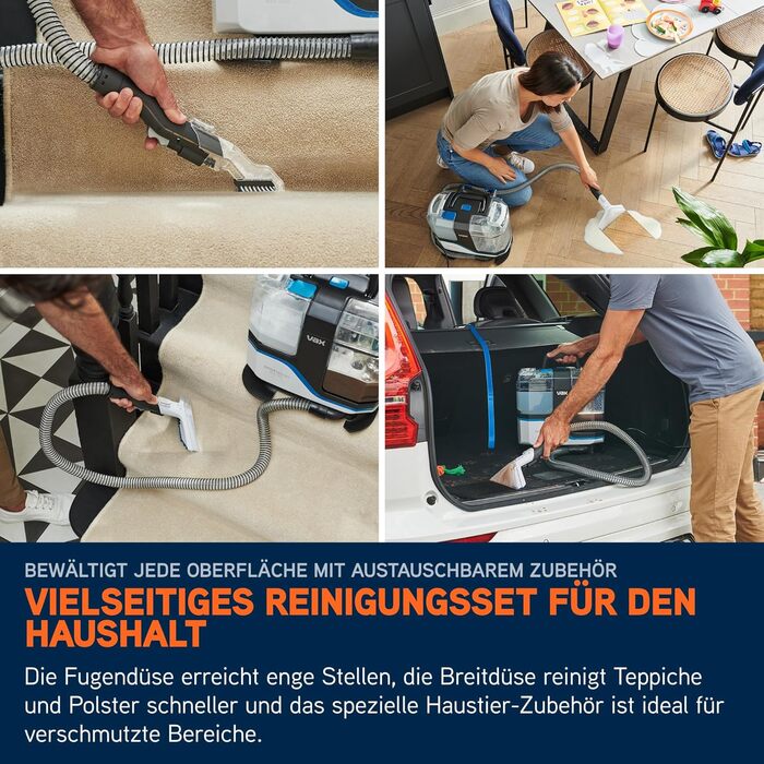 Vax SpotWash Max Pet Edition: Глибокий мийник для килимів та м'яких меблів з технологією SpinScrub, 2.8л, для дому та тварин