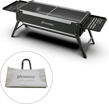 Portable Charcoal Foldable Grill, Outdoor Cooking for Travel, Camping Smoker BBQ Grill, Stainless Steel Tabletop, Portable