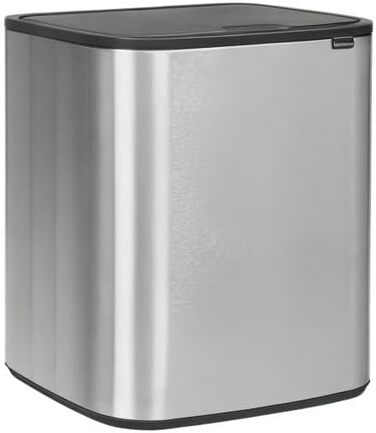 Відро для сміття Brabantia біле, 60 літрів, нержавіюча сталь з покриттям проти відбитків пальців