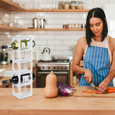 Relaxdays Bamboo Wine Rack in White