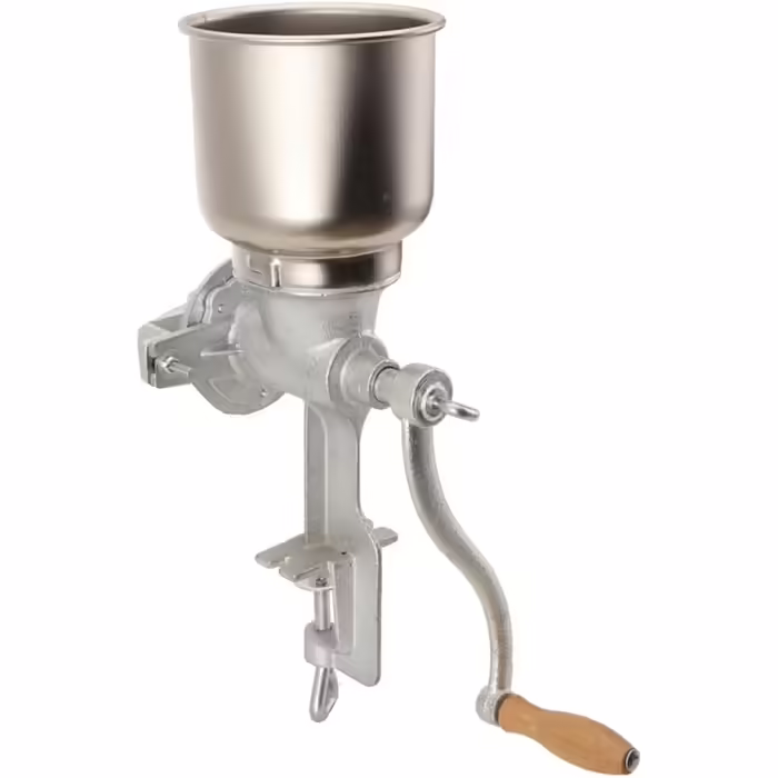TABODD 500ML Manual Grain Grinder Mill, Adjustable Clamp Mill Corn Grain Mill Cast with 13cm & 4cm Hopper Stainless Steel Grinder Manual Grain Mill for Corn, Coffee Beans, Wheat, Nuts, Herbs