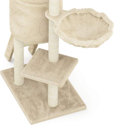 Дерев'яний кігтеточка для котів Beltom® Kratzbaum 140 см, ігровий комплекс, бежевий