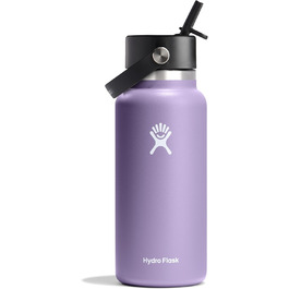 Hydro Flask - Water Bottle (32 oz) - Vacuum-Insulated Stainless Steel Water Bottle with Flex Straw Lid - Wide Mouth - (Moonshadow, 30 ml)