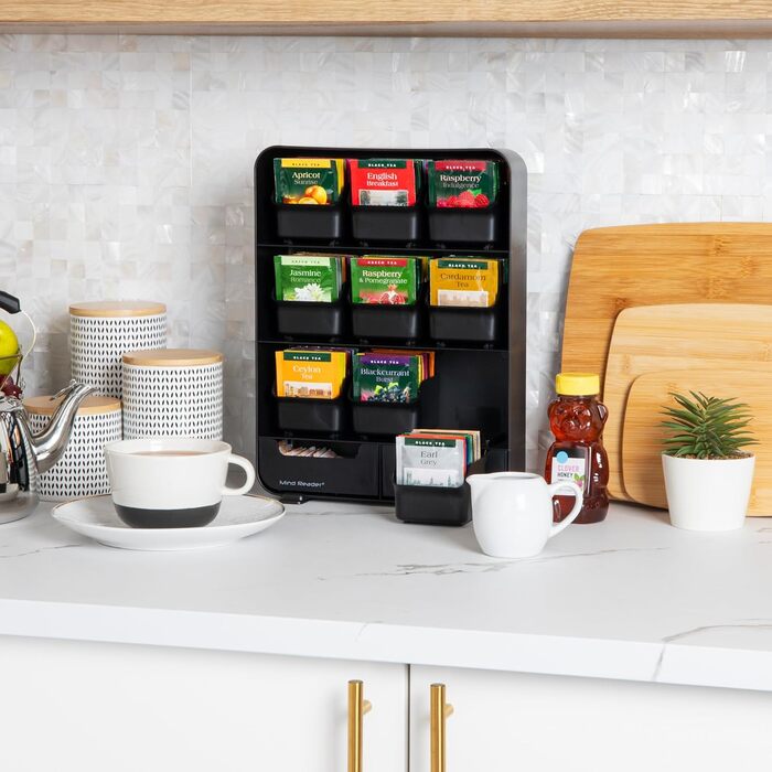 Підставка та органайзер для чайних пакетиків Mind Reader 'Baggy' - 180 пакетиків, чорний
