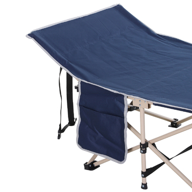 Outsunny Folding Camp Bed with Storage Bag, Steel & Oxford Fabric, Blue, 190x68x52cm | Aosom