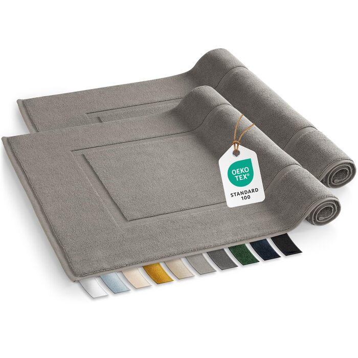 Набір килимків для ванної кімнати Blumtal Terry, 100% бавовна, 50x80 см, сірий (2 шт.), сертифікат Oeko-Tex