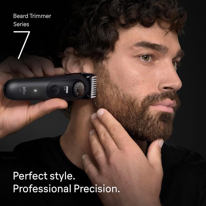 Триммер для бороди Braun Series 7 BT7420 Сірий: Акумуляторний, Водонепроникний, 40 налаштувань довжини + 12 насадок, Gillette Fusion5