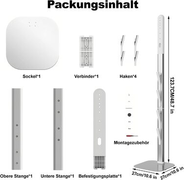 Підставка для пилососів Dyson V7, V8, V10, V11, V15, G5, V12slim, CISSIYOG, з 4 гачками, без свердління, для зберігання пилососа та аксесуарів, приховане кабельне рішення