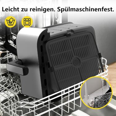 Фритюрниця повітряна подвійна 11л Airfryer, XXL фритюрниця з 2 кошиками, 7л/4л, для основного та гарніру одночасно, 2600W, 10 програм, сенсорний екран, нагадування про струшування
