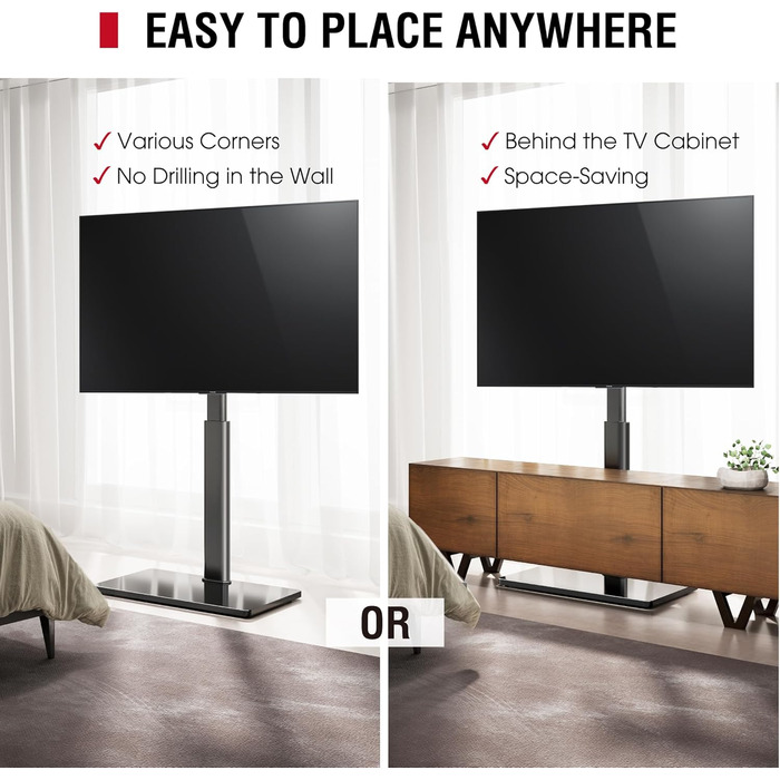 Регульований підлоговий кріплення для телевізора 100-190 см (43-75 дюймів), чорний