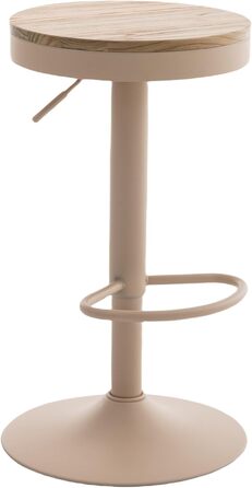 Kidol Adjustable Height Bar Stools 2-Pack - 360° Swivel, Round Wood Seat, Metal Frame - Kitchen/Bar/Living Room Stools