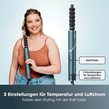 Фен Shark FlexStyle Multi 5 в 1 з насадками для локонів, щітками та концентратором – без пошкодження волосся, універсальне укладання, для всіх типів волосся (Teal)