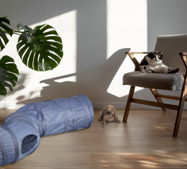 Складаний котячий тунель Relaxdays з котячою печерою