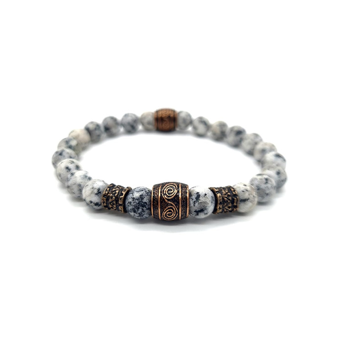 Браслет Вікінгів з жадеїту (8 мм) | Ручна робота | З подарунковою коробочкою | 22 см