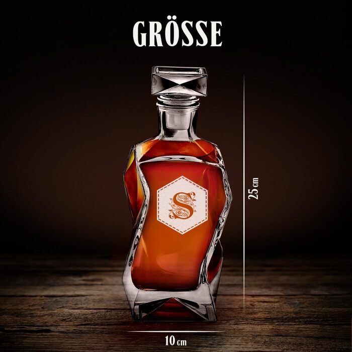 Maverton Whisky Decanter with Engraving - Whisky Decanter - 700ml - Birthday Gift for Men - Letter