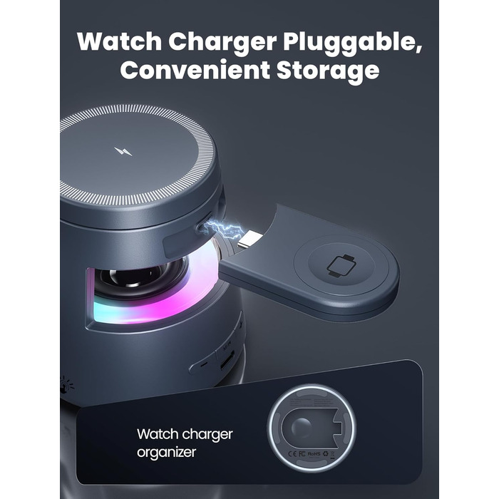 Bluetooth-динамик NEUTYPECHIC 5-в-1 зі зарядкою, лампою, тримачем та нічником